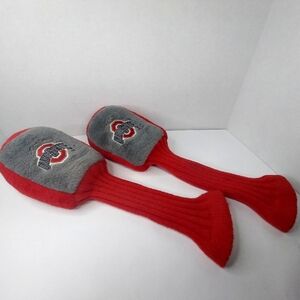 Set 2 Ohio State Buckeyes 1 &3 Wood & X Head Covers Sock Style Golf Headcovers